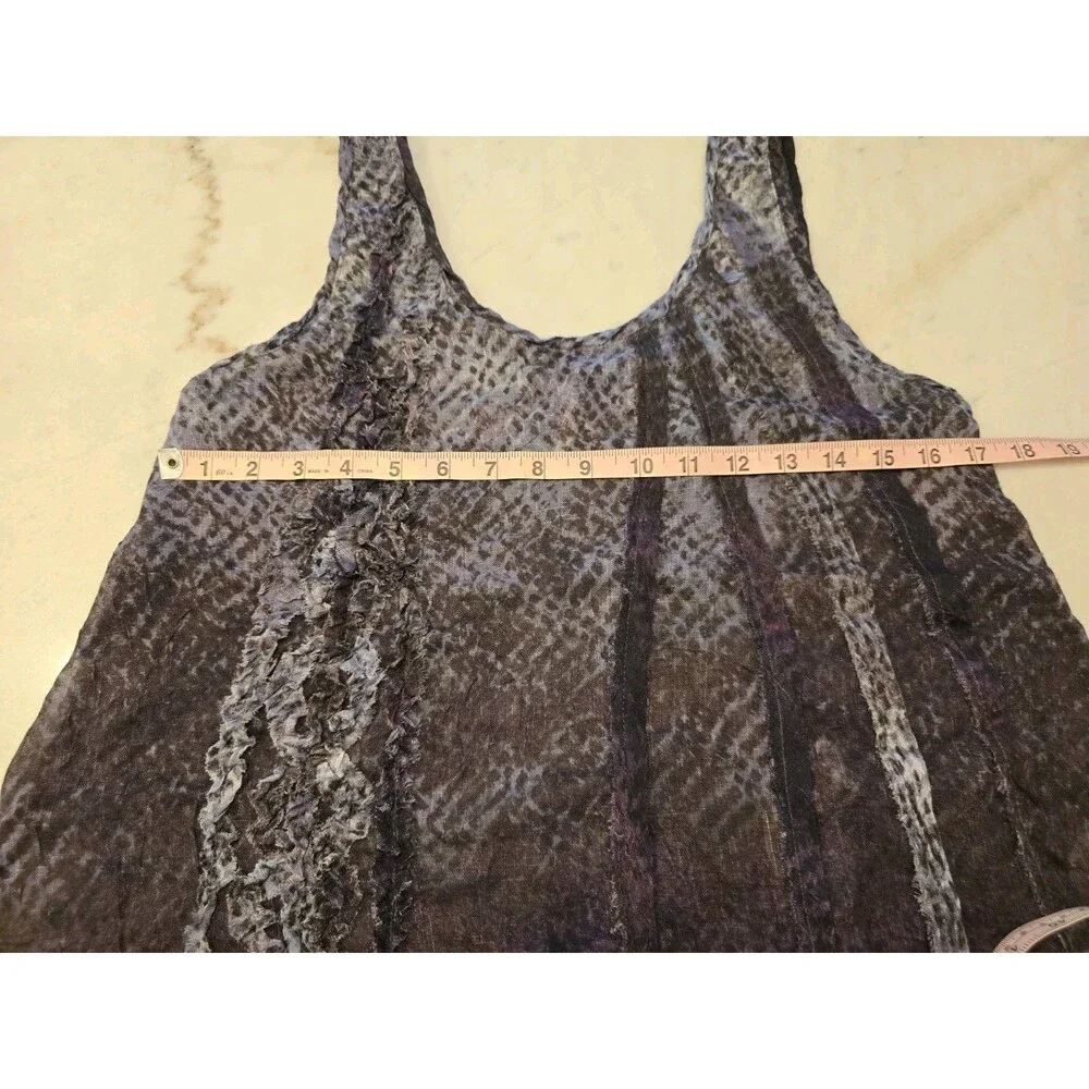 Rare Free People Asymetrical Animal Print Ruffle Tank Boho ASO Violet Harmon AHS